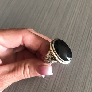 Black & sterling silver ring